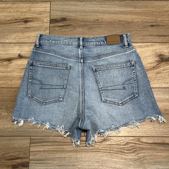 American Eagle Highest Rise 90s Boyfriend Short SZ 8 Cut Off Stretch Denim Blue - Picture 11 of 13